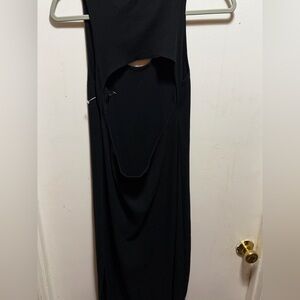 Wild Fable Ribbed Bodycon Black Sleeveless Cutout Dress Size XL